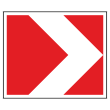 Дорожный знак 1.34.1 «Направление поворота» (малый) (металл 0,8 мм, III типоразмер: 700х865 мм, С/О пленка: тип А инженерная)
